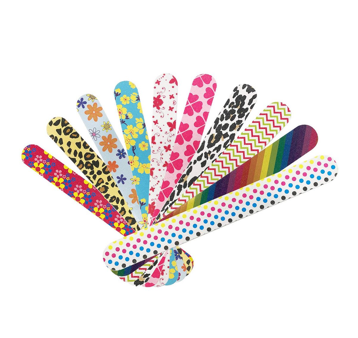 HeeYaa 10-Piece Professional Double-Sided 100/180 Grit Nail Files & Buffers - Colorful Emery Boards for Manicure & Pedicure - görsel 1