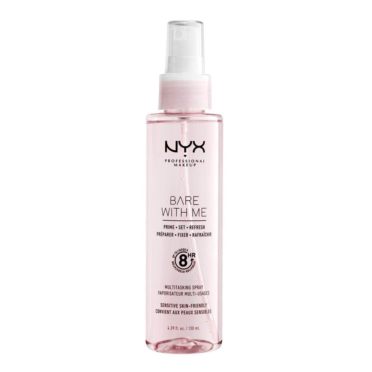 NYX PROFESSIONAL MAKEUP Bare With Me Multitasking Face Primer & Makeup Setting Spray - Hydrating Face Mist for Up to 8HR Wear, Long-Lasting Vegan Formula (4.39 Fl Oz) - görsel 1