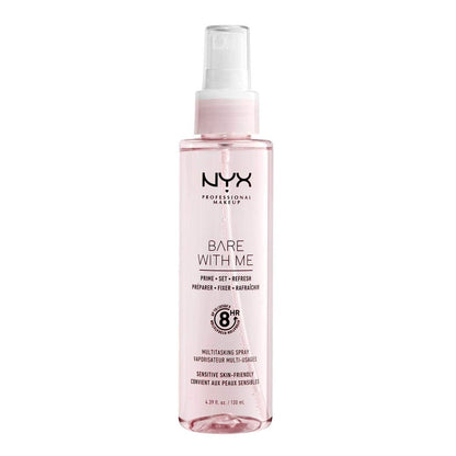 NYX PROFESSIONAL MAKEUP Bare With Me Multitasking Face Primer & Makeup Setting Spray - Hydrating Face Mist for Up to 8HR Wear, Long-Lasting Vegan Formula (4.39 Fl Oz)