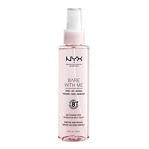 NYX PROFESSIONAL MAKEUP Bare With Me Multitasking Face Primer & Makeup Setting Spray - Hydrating Face Mist for Up to 8HR Wear, Long-Lasting Vegan Formula (4.39 Fl Oz) - görsel 2