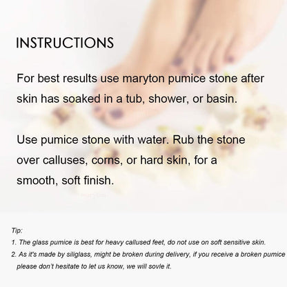 Maryton Glass Pumice Stone for Feet - Callus Remover & Foot Scrubber, Pedicure Exfoliator Tool (Pack of 2, Blue)