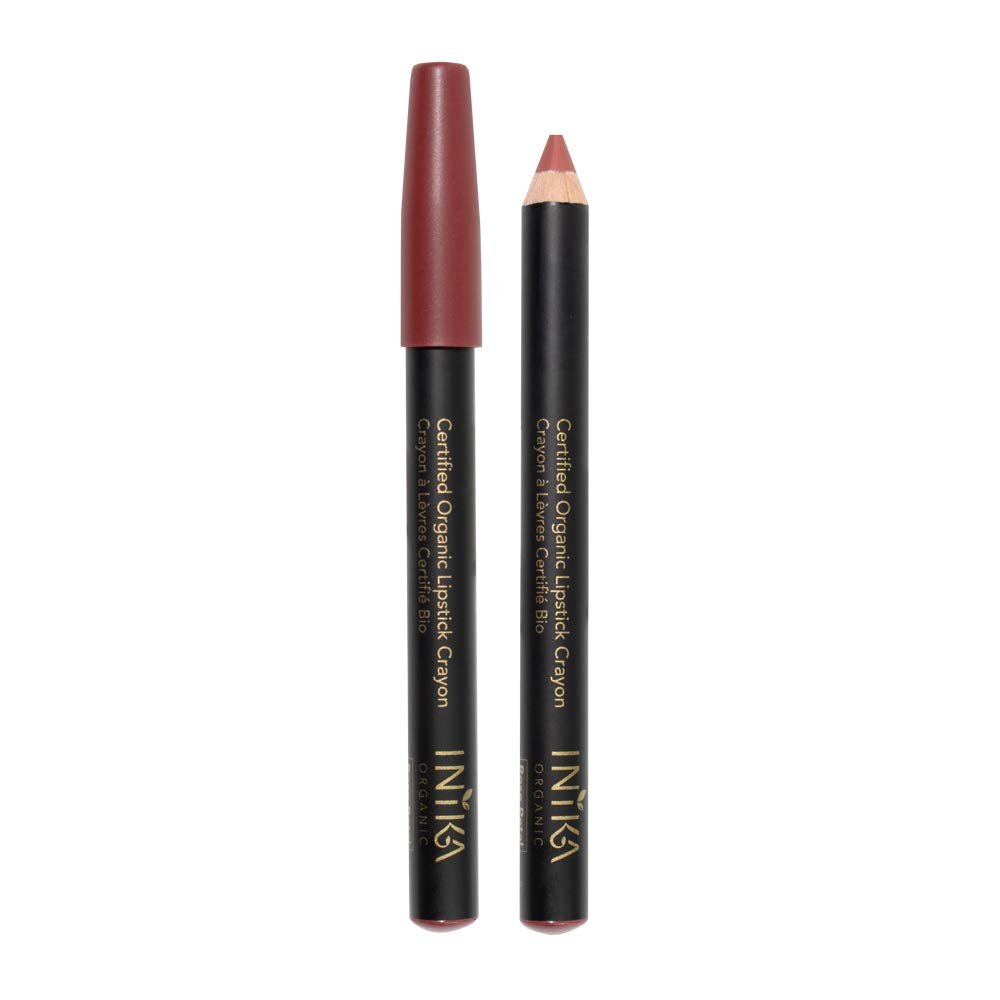INIKA Organic Long Lasting Lip Crayon - Rose Petal | Vegan, Cruelty-Free Matte Lipstick & Lip Liner - görsel 1