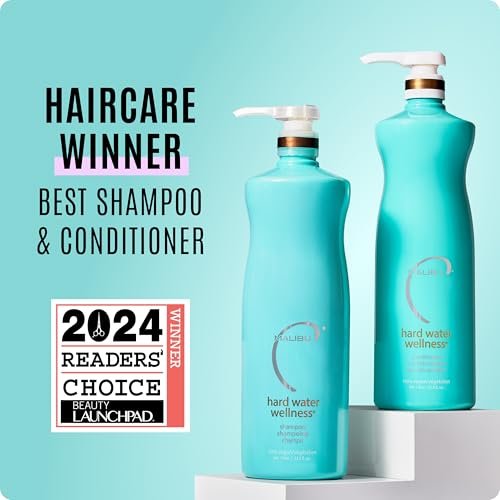 Malibu C Hard Water Wellness Shampoo and Conditioner Duo – Hydrating Hair Care for Shine & Manageability – Protects from Waterborne Elements That Cause Dry, Damaged Hair (33.8 oz) Avelisse
