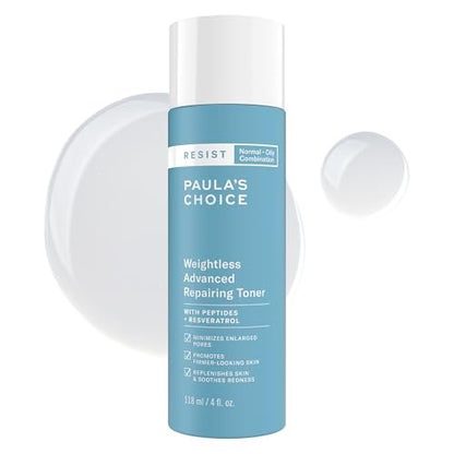Paula's Choice Resist Weightless Advanced Repairing Face Toner with Niacinamide & Hyaluronic Acid for Normal, Combination, Oily Skin - Fragrance Free, 4 oz Avelisse