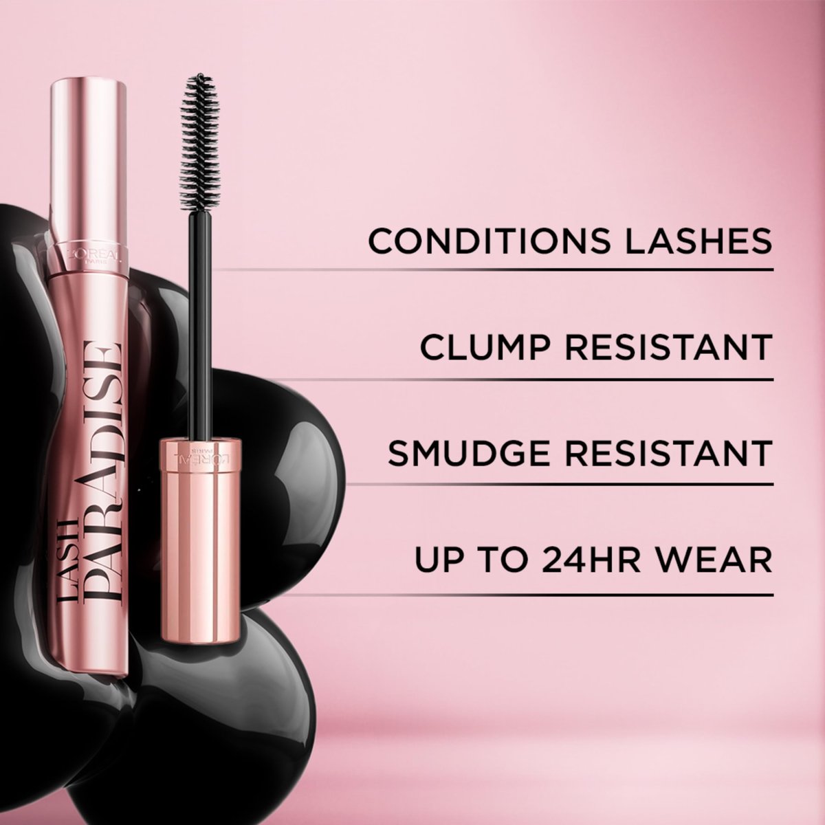 L'Oreal Paris Voluminous Lash Paradise Mascara, Washable Black, 0.28 Fl Oz (Pack of 2) Avelisse