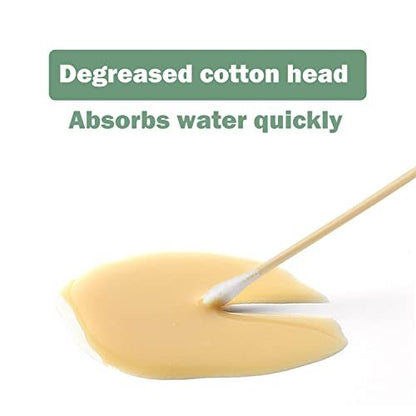 MONCOM Cotton Swabs 500 Count - Biodegradable Eco-Friendly Wooden Stick Cotton Buds