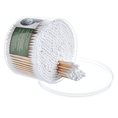 MONCOM Cotton Swabs 500 Count - Biodegradable Eco-Friendly Wooden Stick Cotton Buds - görsel 6