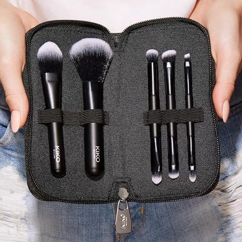 KIKO Milano Travel Brush Set – 5 Professional Brushes in Travel Pouch - görsel 6