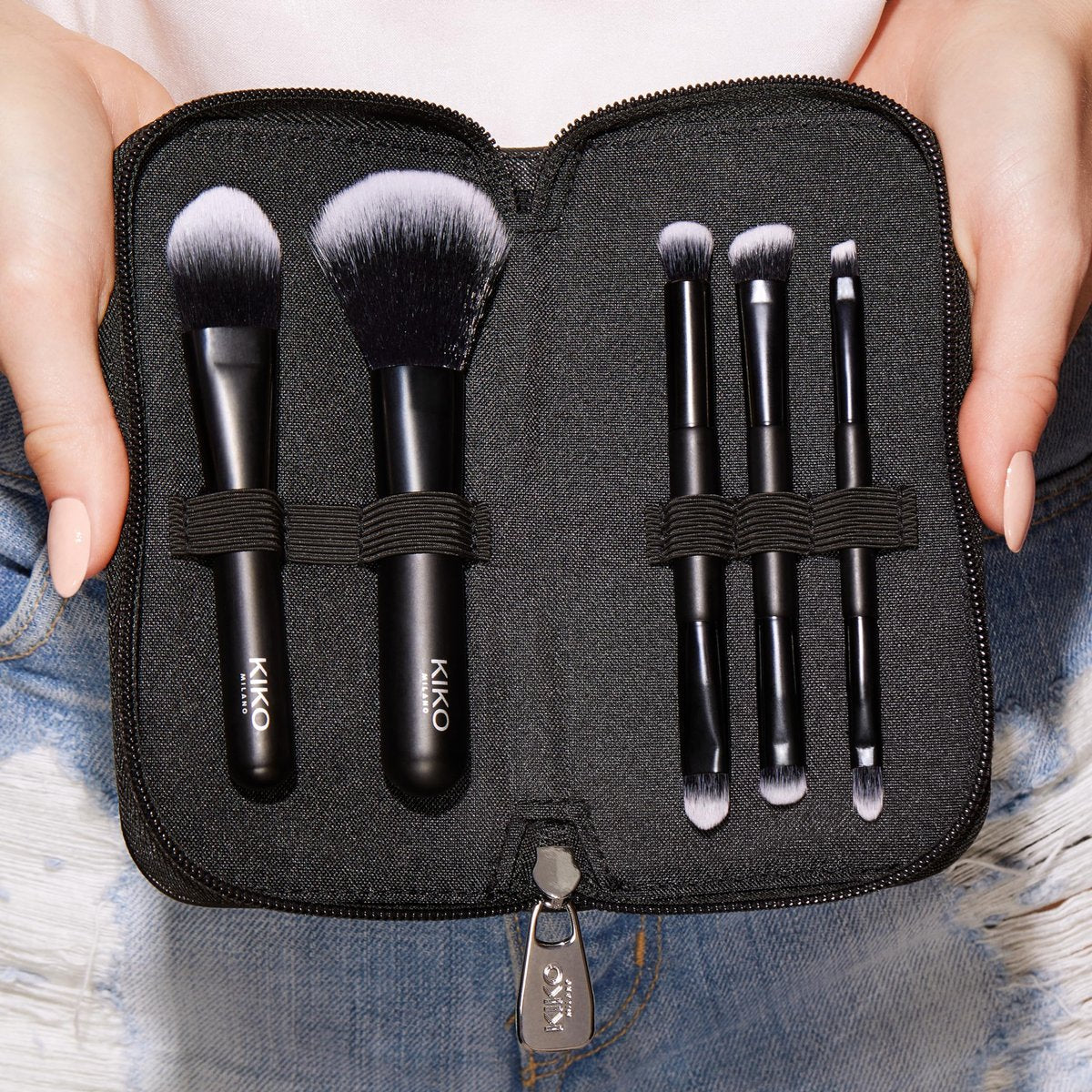 KIKO Milano Travel Brush Set – 5 Professional Brushes in Travel Pouch - görsel 5