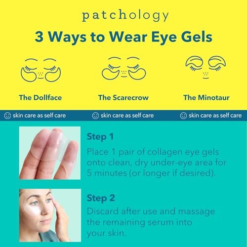 Patchology All Eyes On You Under Eye Mask - Retinol, Collagen & Green Tea Infused Eye Gels for Dark Circles, Puffiness, & Wrinkles - 6 Pairs Avelisse