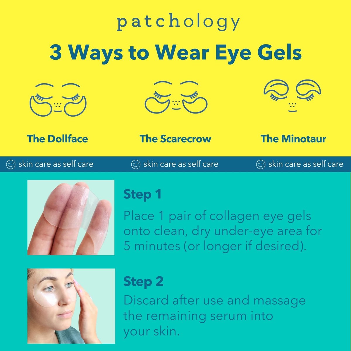 Patchology All Eyes On You Under Eye Mask - Retinol, Collagen & Green Tea Infused Eye Gels for Dark Circles, Puffiness, & Wrinkles - 6 Pairs Avelisse