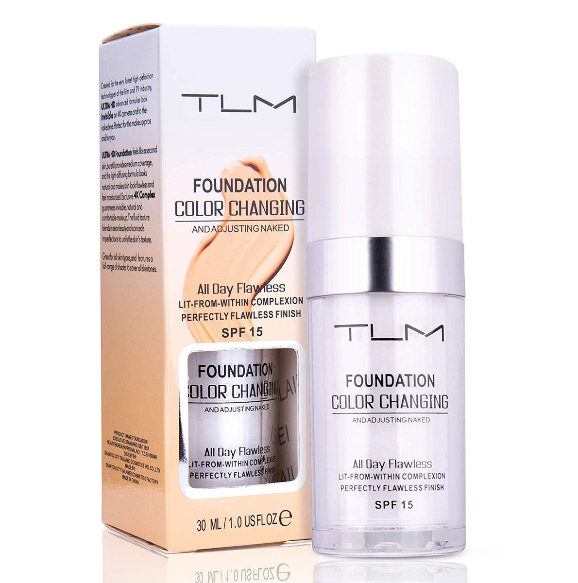 KOSIMI TLM Color Changing Foundation – 30ml White Liquid Base That Matches Your Skin Tone - görsel 1