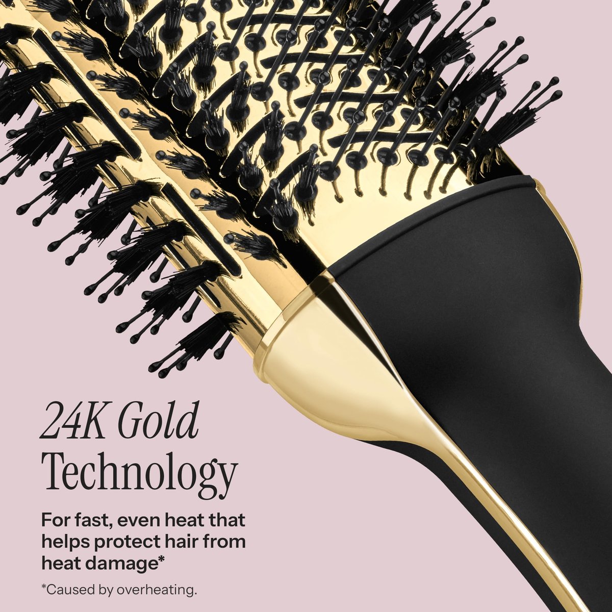 HOT TOOLS 24K Gold Blow Dryer Brush - Round Brush Blow Dryer for Salon-Worthy Blowouts in One Step Avelisse
