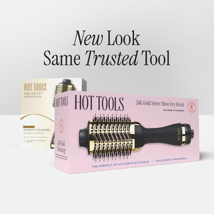 HOT TOOLS 24K Gold Blow Dryer Brush - Round Brush Blow Dryer for Salon-Worthy Blowouts in One Step Avelisse