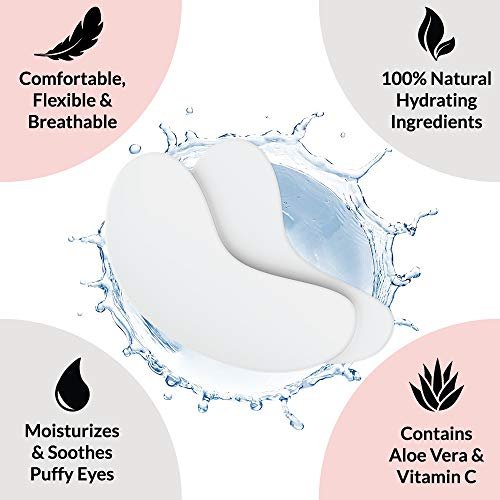100 Pairs Under Eye Pads for Lash Extensions - Lint Free Hydrogel Eye Patches with Vitamin C & Aloe Vera for Eyelash Extension & Lash Lift - Professional Esthetician Gel Undereye Eyepads Avelisse