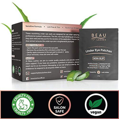 100 Pairs Under Eye Pads for Lash Extensions - Lint Free Hydrogel Eye Patches with Vitamin C & Aloe Vera for Eyelash Extension & Lash Lift - Professional Esthetician Gel Undereye Eyepads Avelisse