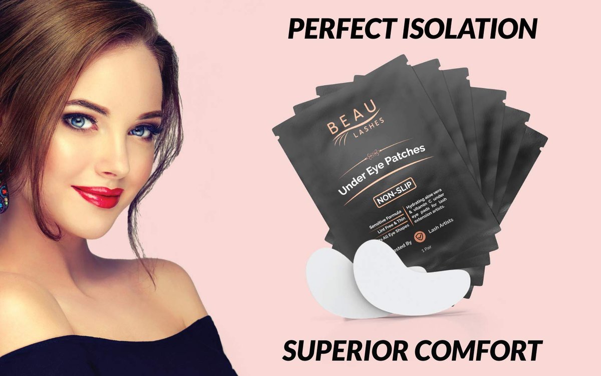 100 Pairs Under Eye Pads for Lash Extensions - Lint Free Hydrogel Eye Patches with Vitamin C & Aloe Vera for Eyelash Extension & Lash Lift - Professional Esthetician Gel Undereye Eyepads Avelisse