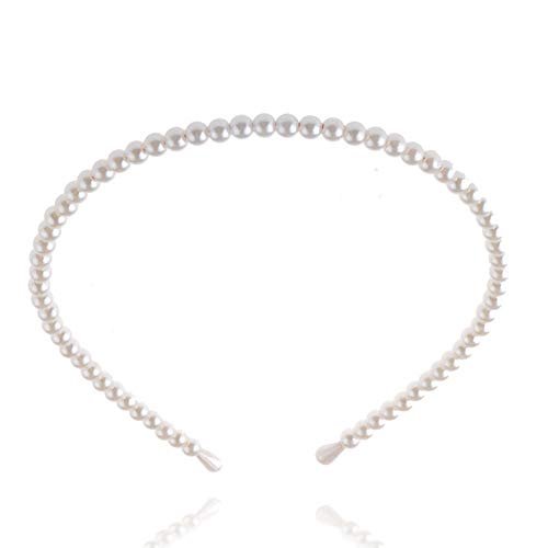 Aysekone 2 Pack Simple Design Imitation Pearl Headband for Women - Elegant Full Pearl Bead Fashion Hair Hoop for Wedding Party Bridal - görsel 4
