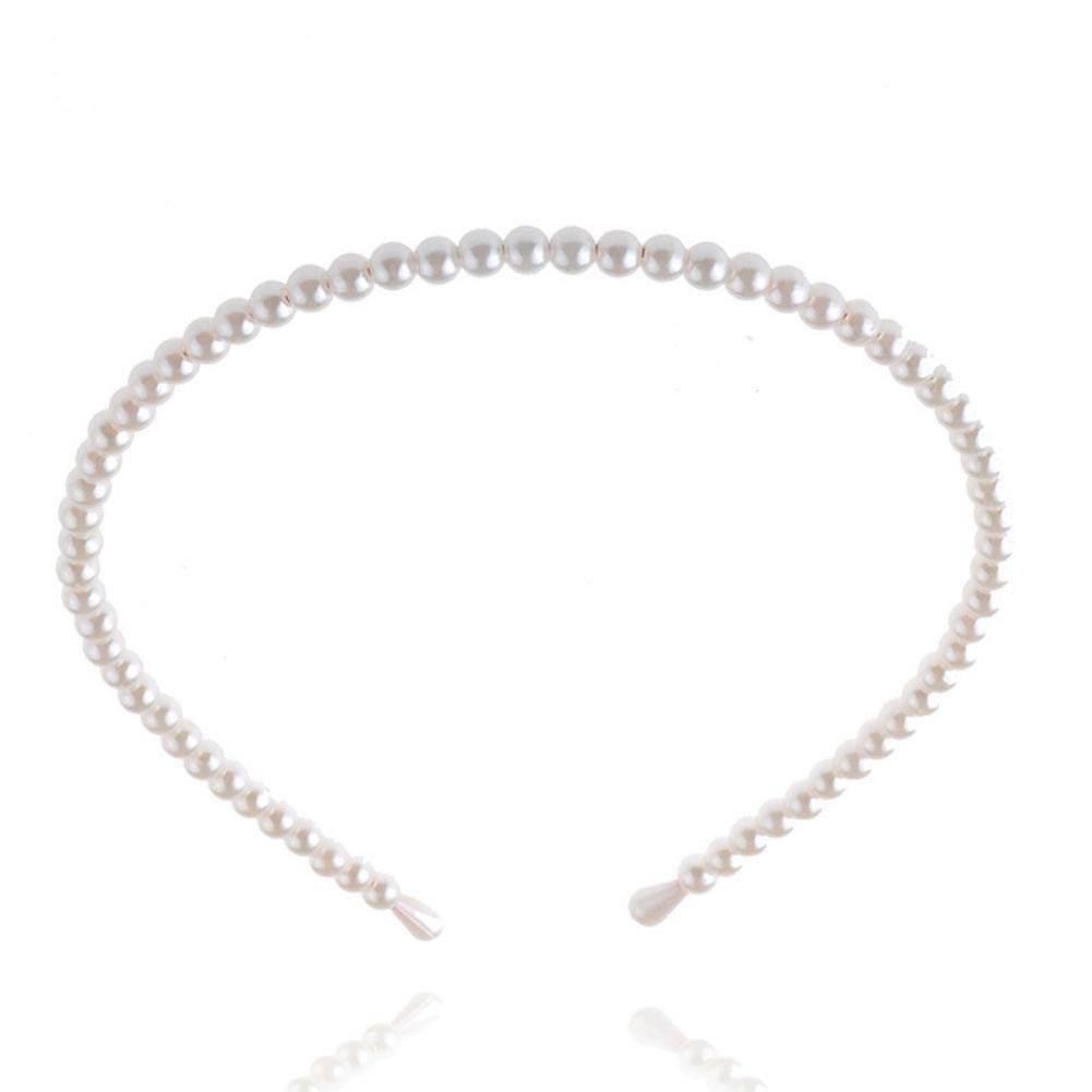 Aysekone 2 Pack Simple Design Imitation Pearl Headband for Women - Elegant Full Pearl Bead Fashion Hair Hoop for Wedding Party Bridal - görsel 3