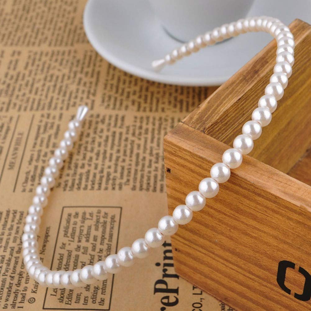 Aysekone 2 Pack Simple Design Imitation Pearl Headband for Women - Elegant Full Pearl Bead Fashion Hair Hoop for Wedding Party Bridal - görsel 7