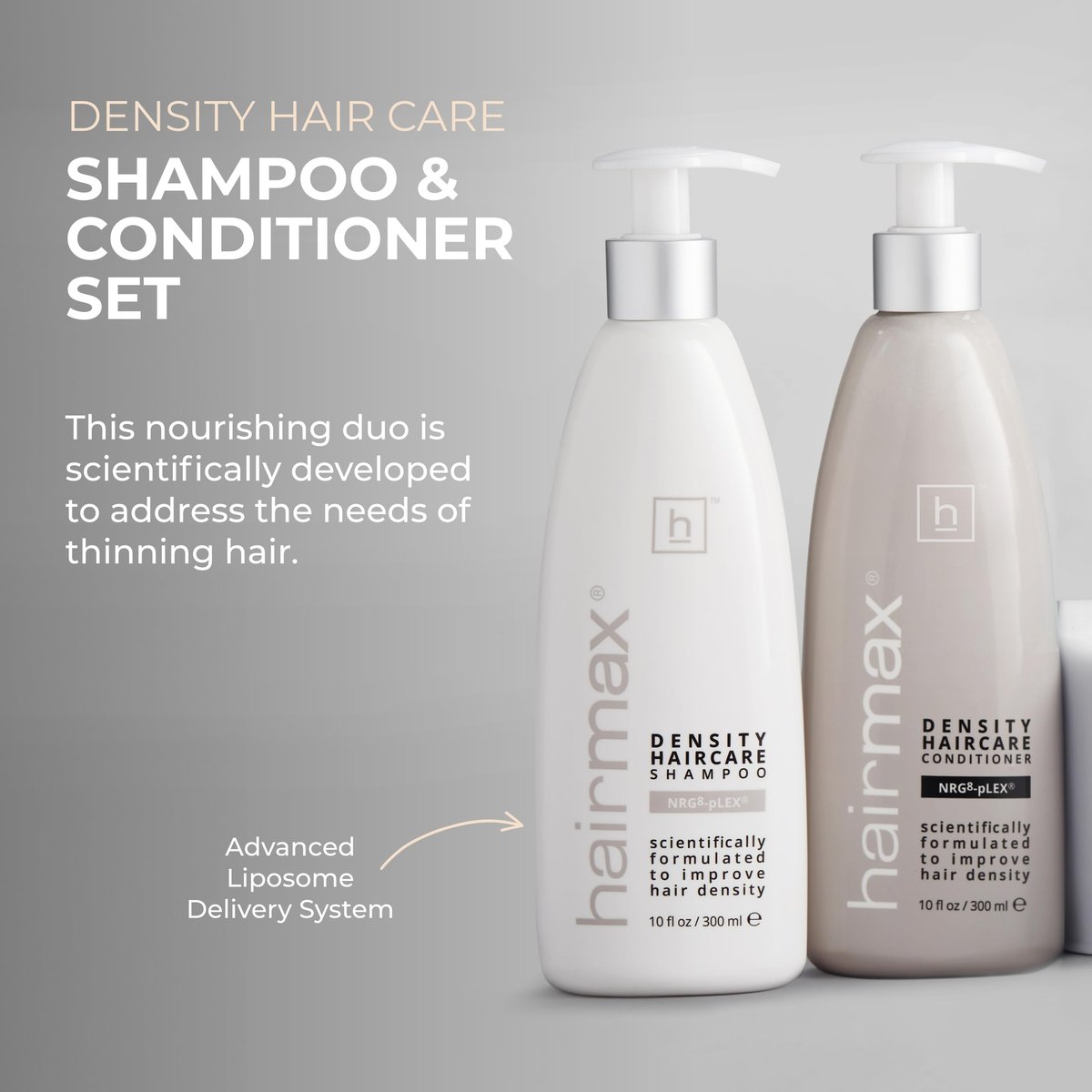 Hairmax Anti-Thinning Shampoo & Conditioner Set – Sulfate-Free, Paraben-Free Hair & Scalp Therapy, 10 fl oz Each Avelisse
