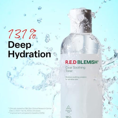 Dr. G R.E.D. Blemish Clear Soothing Toner - Korean Soothing Toner for Glowing Skin - Soothes Irritation, Clear Skin - Mild Exfoliant with AHA, BHA & Centella Asiatica - 10.14 fl oz