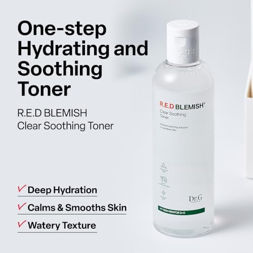Dr. G R.E.D. Blemish Clear Soothing Toner - Korean Soothing Toner for Glowing Skin - Soothes Irritation, Clear Skin - Mild Exfoliant with AHA, BHA & Centella Asiatica - 10.14 fl oz - görsel 4