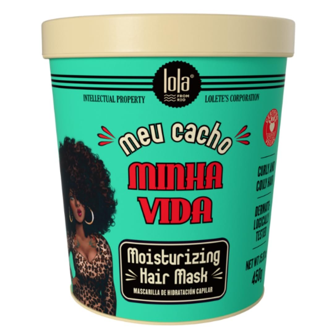 Lola From Rio Meu Cacho Minha Vida Moisturizing Hair Mask – Deep Conditioning Treatment for Dry, Damaged Curly Hair (15.87 Fl Oz) Avelisse