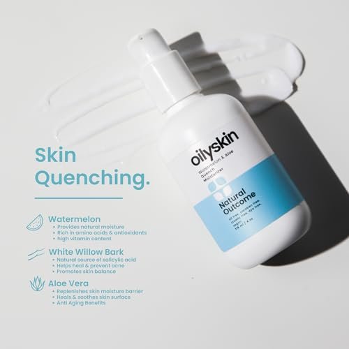 Natural Outcome Oily Skin Moisturizer - Oil Free Daily Facial Moisturizer Gel with Hyaluronic Acid, Watermelon & Aloe Vera - Non-Greasy Hydrating Face Lotion for Oily Skin Types - 4 oz Avelisse