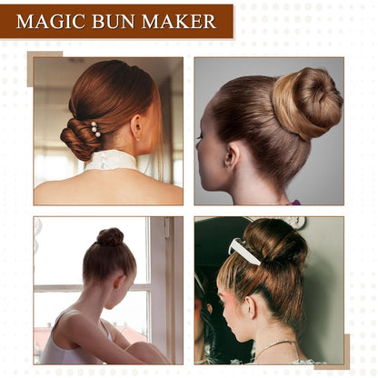 MORGLES Hair Bun Maker - 4 Pack Donut Bun Shaper with 10 Black Bobby Pins for Perfect Hair Ring Style