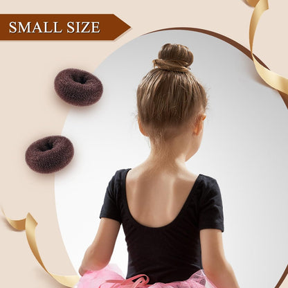 MORGLES Hair Bun Maker - 4 Pack Donut Bun Shaper with 10 Black Bobby Pins for Perfect Hair Ring Style