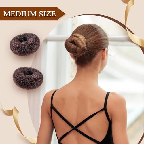 MORGLES Hair Bun Maker - 4 Pack Donut Bun Shaper with 10 Black Bobby Pins for Perfect Hair Ring Style - görsel 10