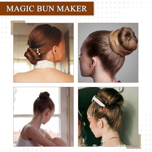 MORGLES Hair Bun Maker - 4 Pack Donut Bun Shaper with 10 Black Bobby Pins for Perfect Hair Ring Style - görsel 14