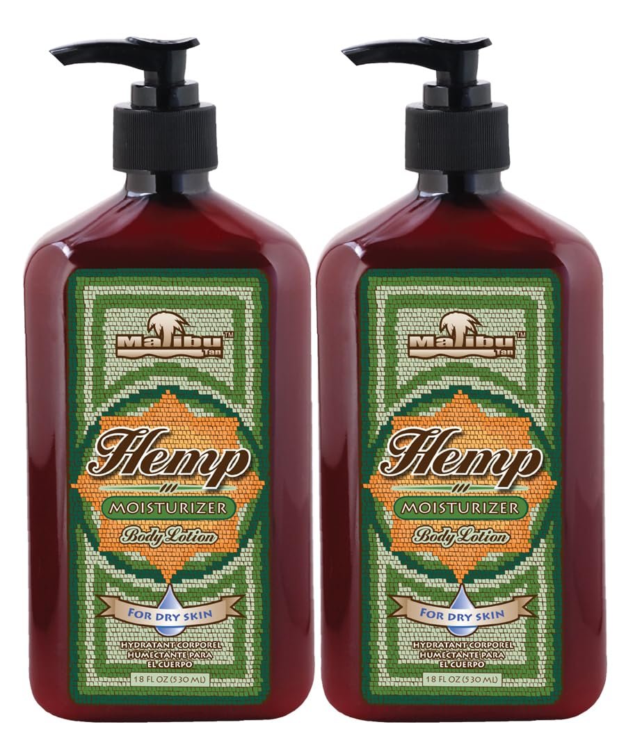Malibu Tan Hemp Moisturizer Body Lotion for Dry Skin - 18 fl oz (2-Pack) Avelisse