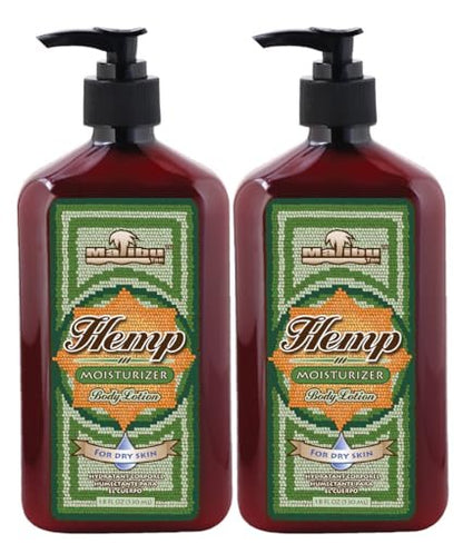 Malibu Tan Hemp Moisturizer Body Lotion for Dry Skin - 18 fl oz (2-Pack) Avelisse