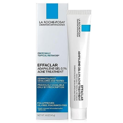 La Roche-Posay Effaclar Adapalene Gel 0.1% Acne Treatment – Retinoid Cream for Blackheads & Whiteheads – Oil-Free Acne Medication – 1.6 Fl Oz Avelisse
