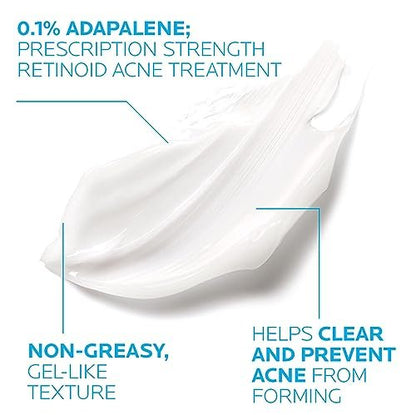 La Roche-Posay Effaclar Adapalene Gel 0.1% Acne Treatment – Retinoid Cream for Blackheads & Whiteheads – Oil-Free Acne Medication – 1.6 Fl Oz Avelisse