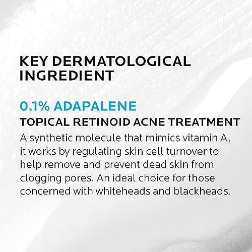 La Roche-Posay Effaclar Adapalene Gel 0.1% Acne Treatment – Retinoid Cream for Blackheads & Whiteheads – Oil-Free Acne Medication – 1.6 Fl Oz Avelisse