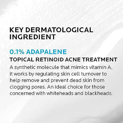 La Roche-Posay Effaclar Adapalene Gel 0.1% Acne Treatment – Retinoid Cream for Blackheads & Whiteheads – Oil-Free Acne Medication – 1.6 Fl Oz Avelisse