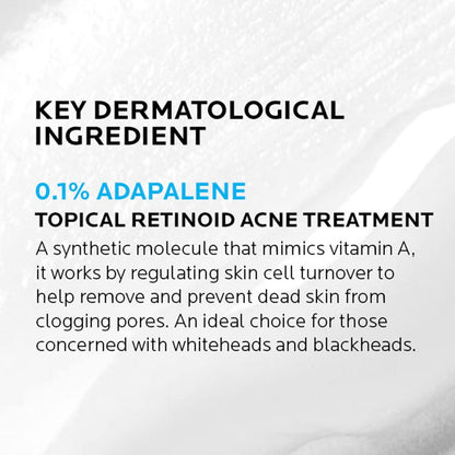 La Roche-Posay Effaclar Adapalene Gel 0.1% Acne Treatment – Retinoid Cream for Blackheads & Whiteheads – Oil-Free Acne Medication – 1.6 Fl Oz Avelisse