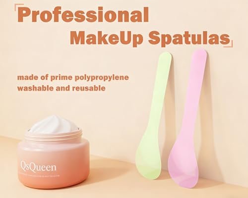 QsQueen 100 PCS Cosmetic Spatulas, 7 Colors – Reusable Hygienic Makeup Scoop for Face Masks, Creams & Skincare, Flexible PP Tool for Mixing, Sampling, DIY, Salon & Travel - görsel 15