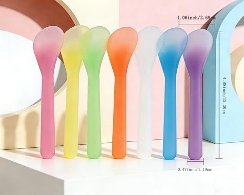 QsQueen 100 PCS Cosmetic Spatulas, 7 Colors – Reusable Hygienic Makeup Scoop for Face Masks, Creams & Skincare, Flexible PP Tool for Mixing, Sampling, DIY, Salon & Travel - görsel 7
