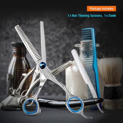 COOLALA Professional Stainless Steel Hair Cutting Scissors & Thinning Shears - 6.5 Inch for Salon, Barber, Home Use - görsel 12