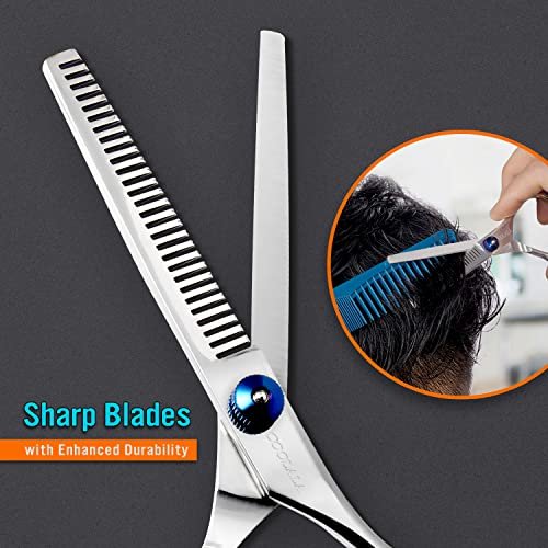 COOLALA Professional Stainless Steel Hair Cutting Scissors & Thinning Shears - 6.5 Inch for Salon, Barber, Home Use - görsel 8