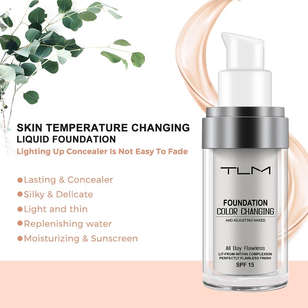 TLM Colour Changing Foundation 2-Pack – Flawless Self-Adjusting Liquid Foundation with SPF15, Non-Greasy, Long Lasting - görsel 5