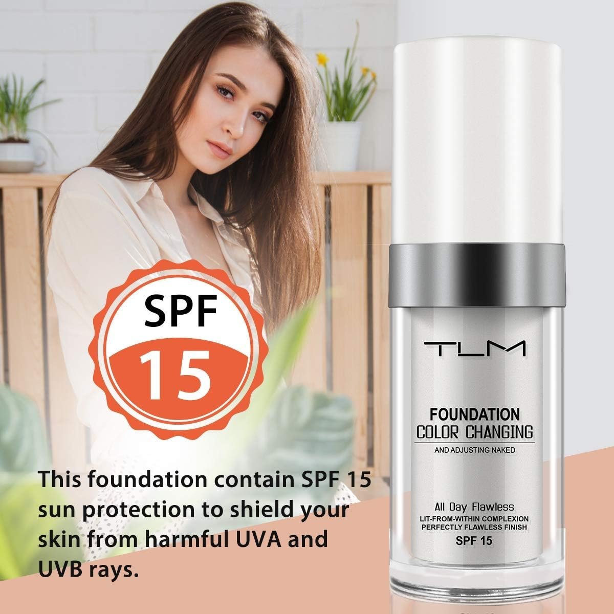 TLM Colour Changing Foundation 2-Pack – Flawless Self-Adjusting Liquid Foundation with SPF15, Non-Greasy, Long Lasting - görsel 15