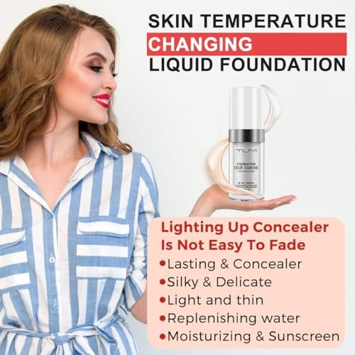 TLM Colour Changing Foundation 2-Pack – Flawless Self-Adjusting Liquid Foundation with SPF15, Non-Greasy, Long Lasting - görsel 18