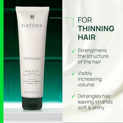 Rene Furterer Triphasic Texturizing Conditioner – Strengthens Hair & Increases Volume for Thinning Hair | Plant-Based, Sulfate-Free, 5 fl. oz.
