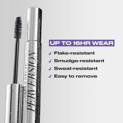 Urban Decay Perversion Volumizing Waterproof Mascara - Intense Black, Buildable Volume & Length, Nourishing & Cruelty-Free Avelisse