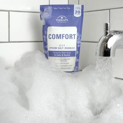 Village Naturals Therapy Comfort Foaming Bath Soak - Blueberry Citrus Scent, 36 oz (Pack of 2) - Relaxing Bubble Bath for Adults Avelisse